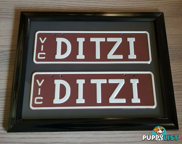 Victorian Personalized (Custom) Prestige Slimline Number Plates "DITZI"