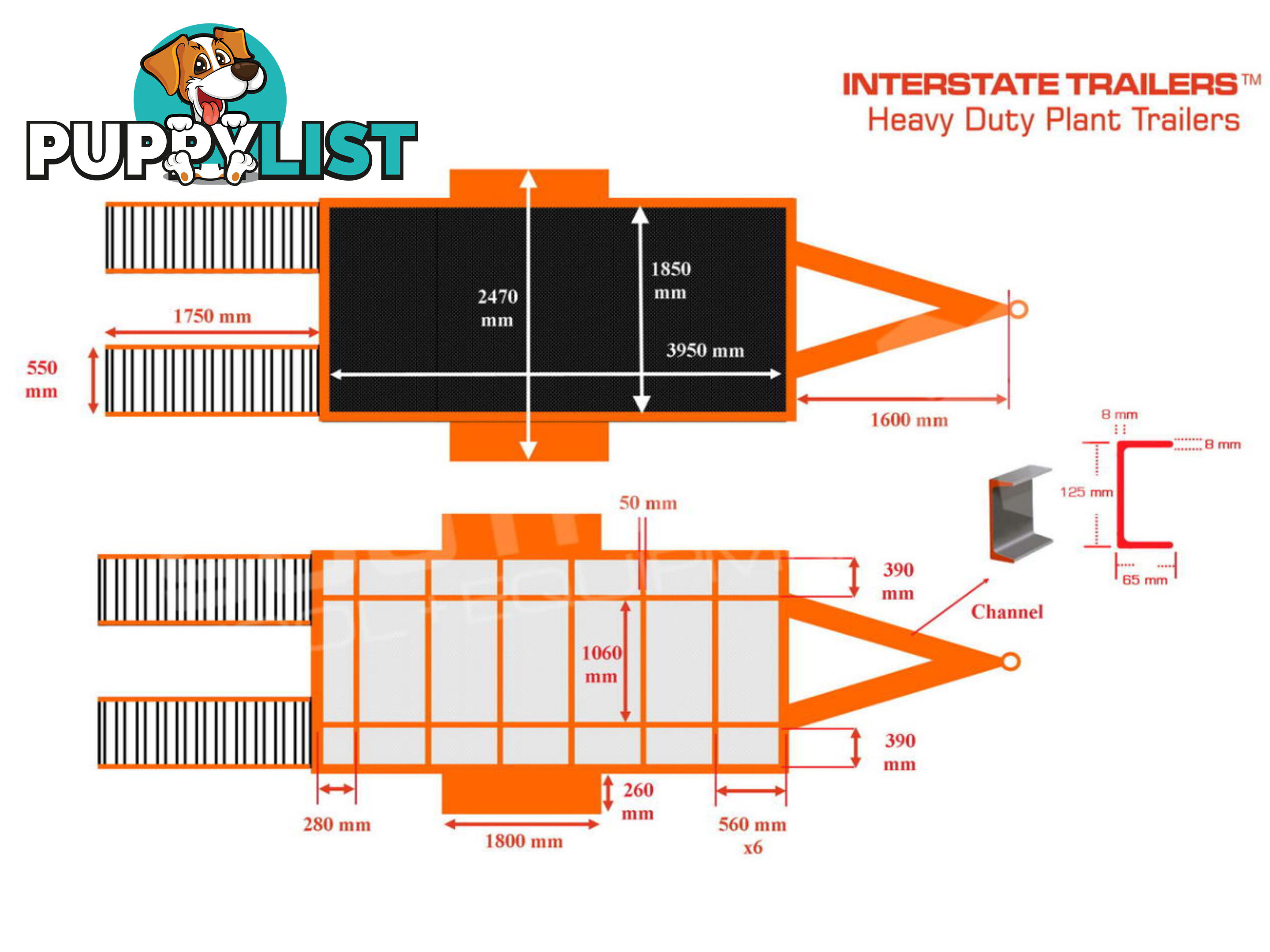 Interstate Trailers - 3.5 TON Plant Trailer suit Bobcats & Excavators