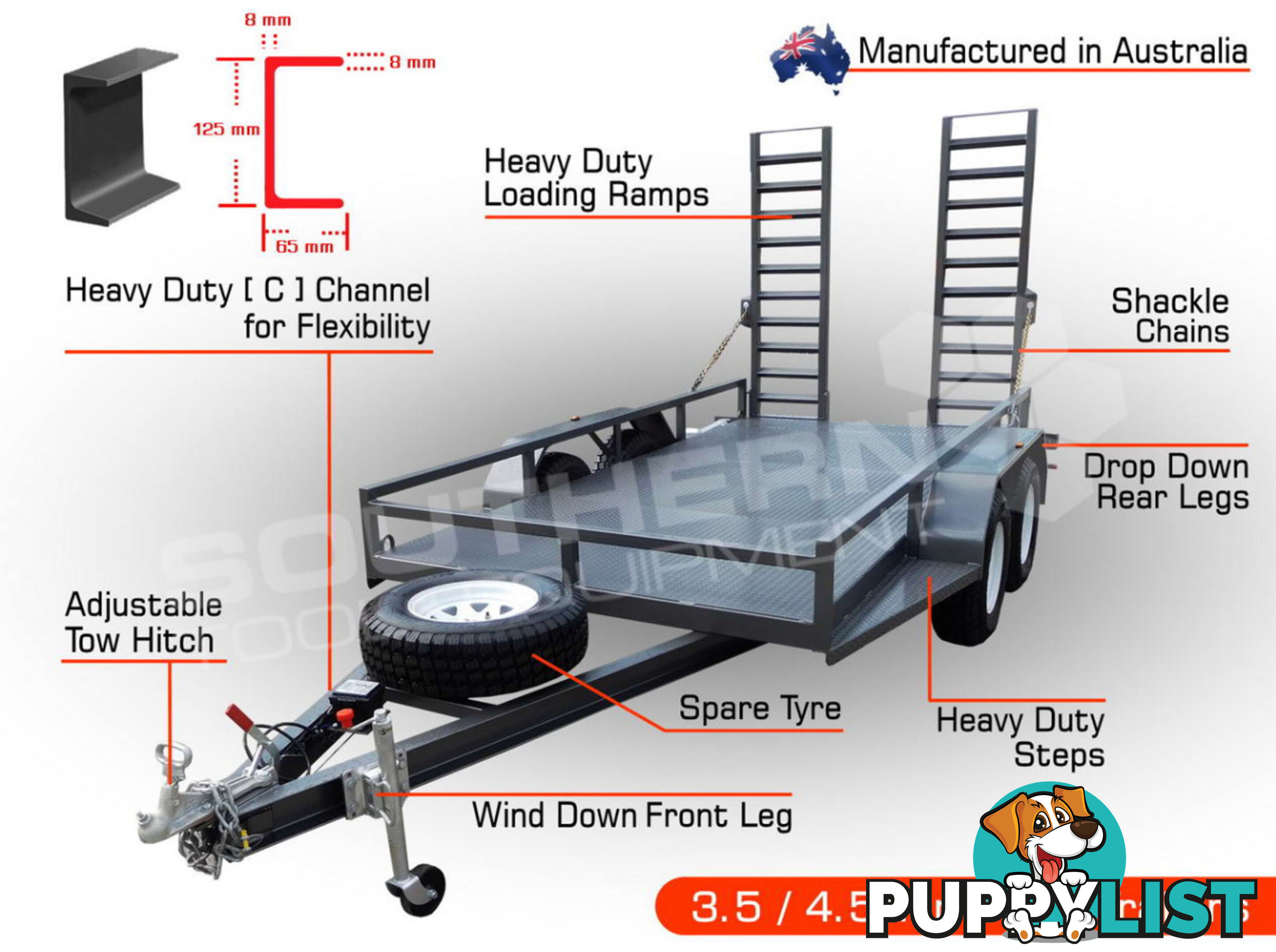 Interstate Trailers - 3.5 TON Plant Trailer suit Bobcats & Excavators