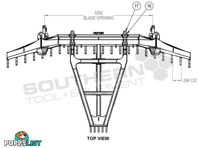 Heavy Duty Caterpillar D8T D8R Bi-Folding Stick Rake