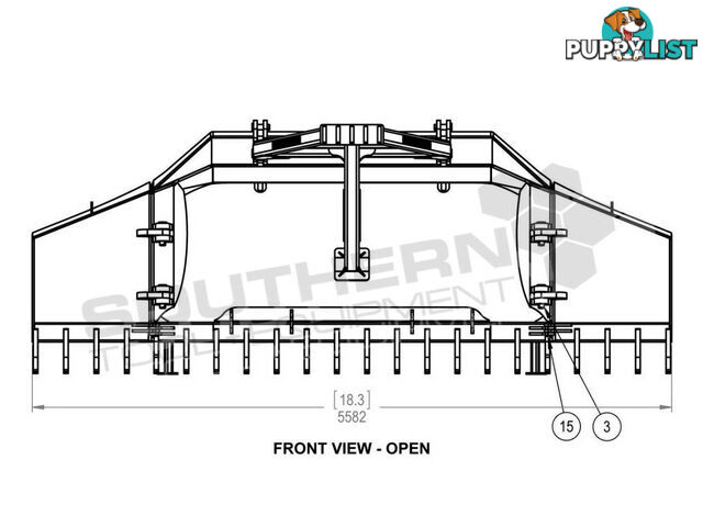 Heavy Duty Caterpillar D8T D8R Bi-Folding Stick Rake