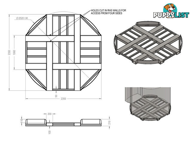 Forkable Mounting Frames for 10,000L Bunded Diesel Fuel Tank / Bunded fuel station