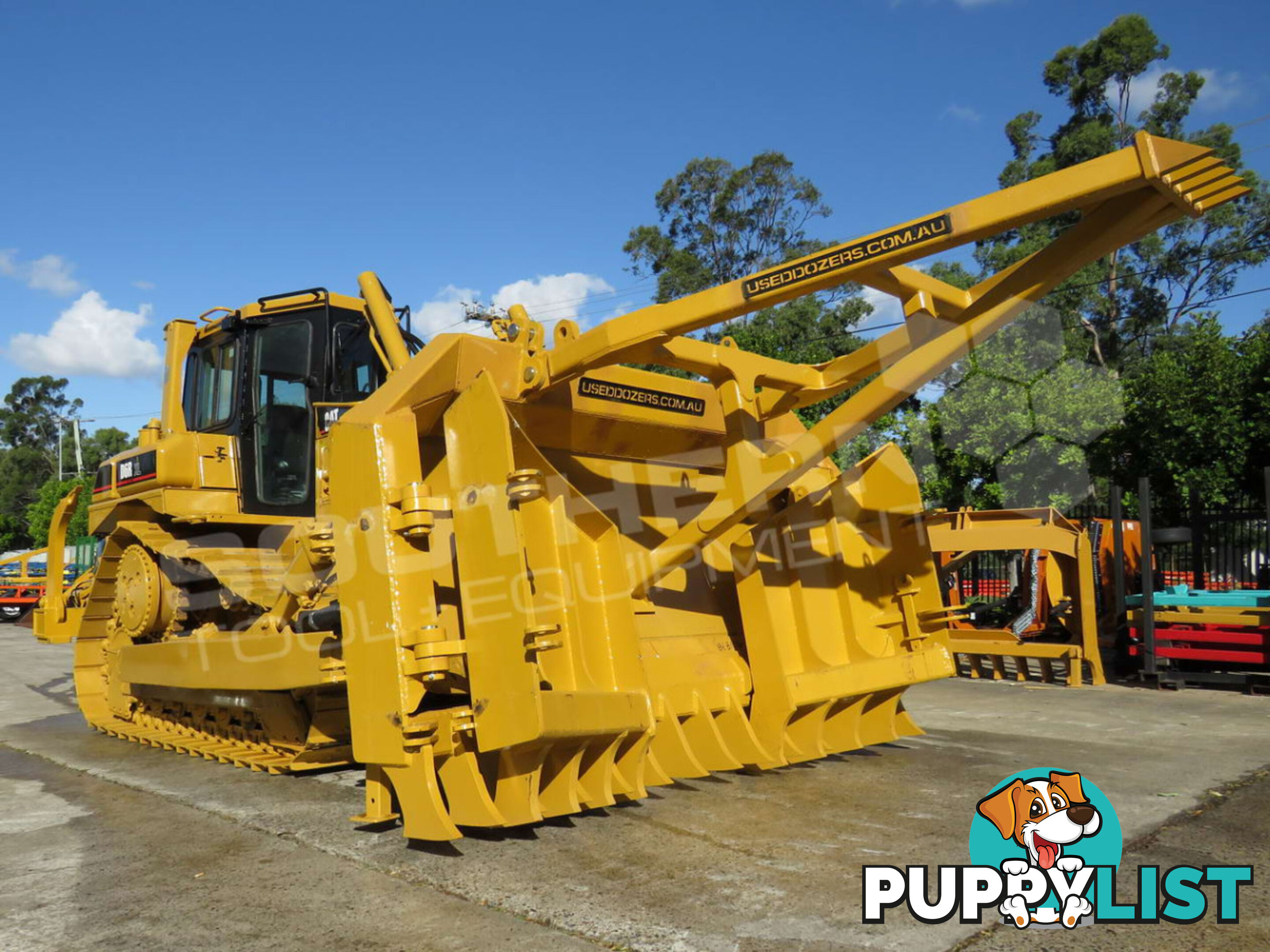 Caterpillar D6R XL Bulldozer with Stick Rake & Tree Spear 