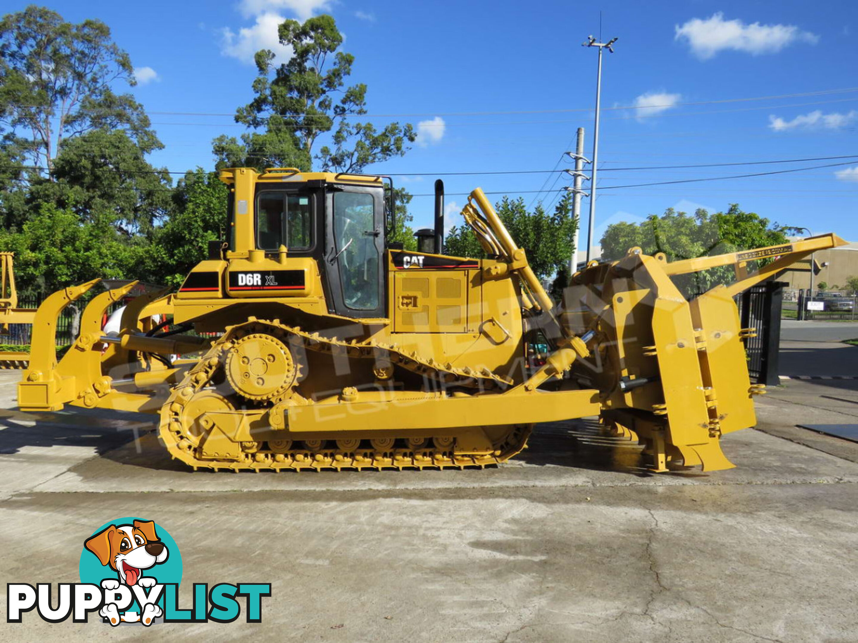 Caterpillar D6R XL Bulldozer with Stick Rake & Tree Spear 