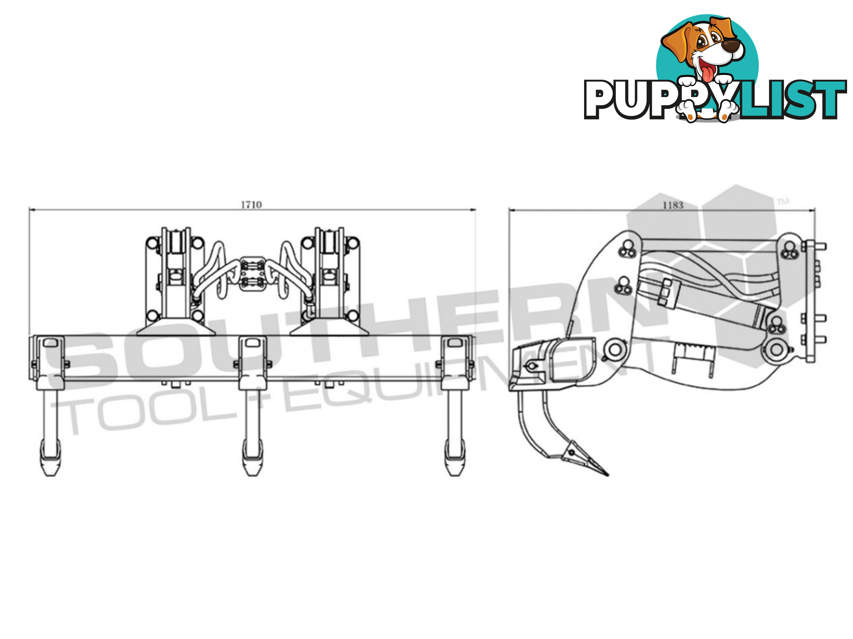 Caterpillar D4G Two Barrel Dozer Rippers