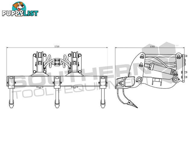 Caterpillar D4G Two Barrel Dozer Rippers