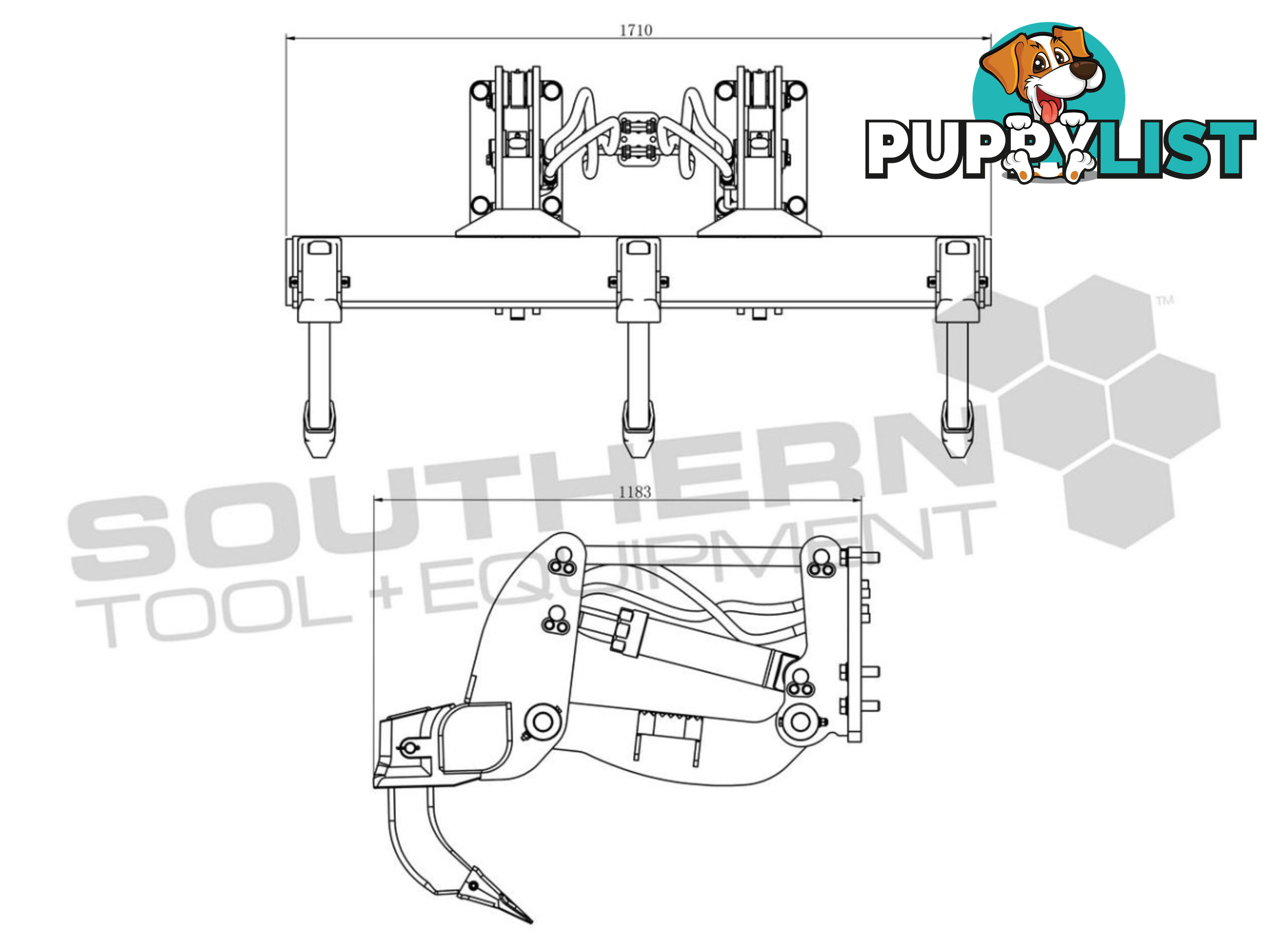 Caterpillar D4G Two Barrel Dozer Rippers