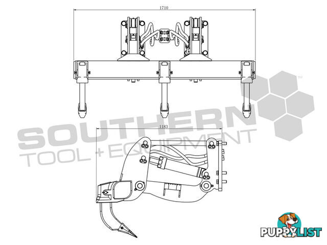 Caterpillar D4G Two Barrel Dozer Rippers