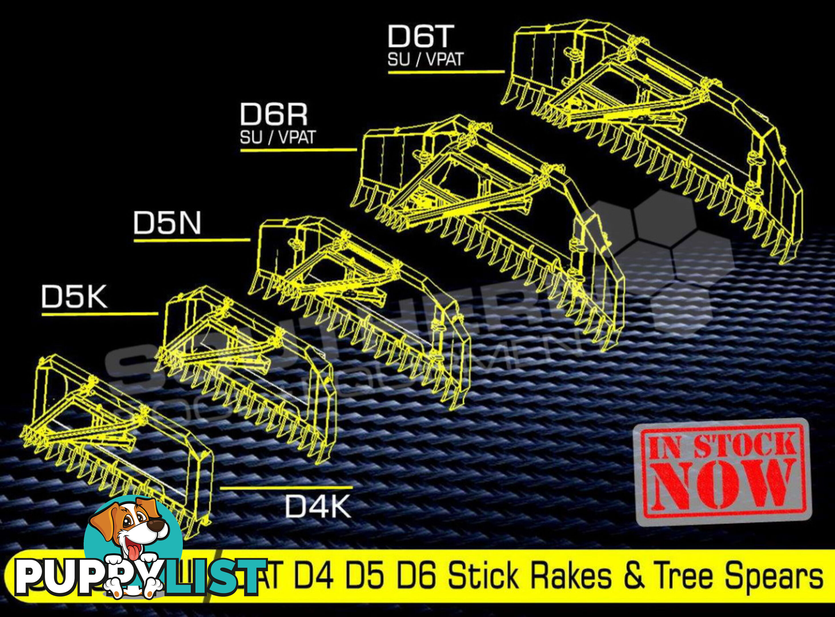 CATERPILLAR D3K XL Bulldozer Stick Rake fitted