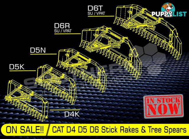 CATERPILLAR D3K XL Bulldozer Stick Rake fitted