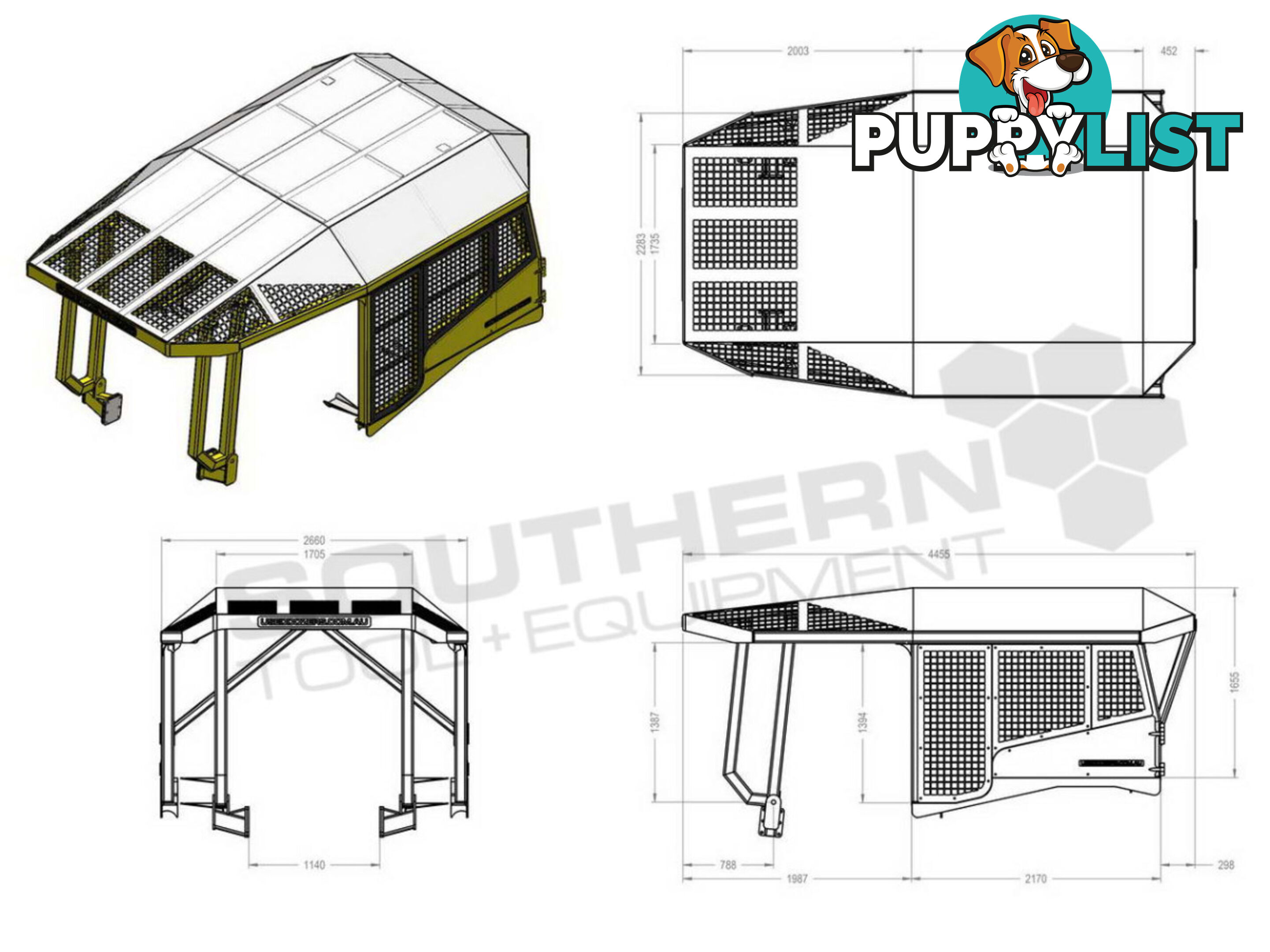 Caterpillar D6 Heavy Duty Turtle Scrub Canopy 