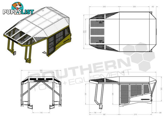 Caterpillar D6 Heavy Duty Turtle Scrub Canopy 