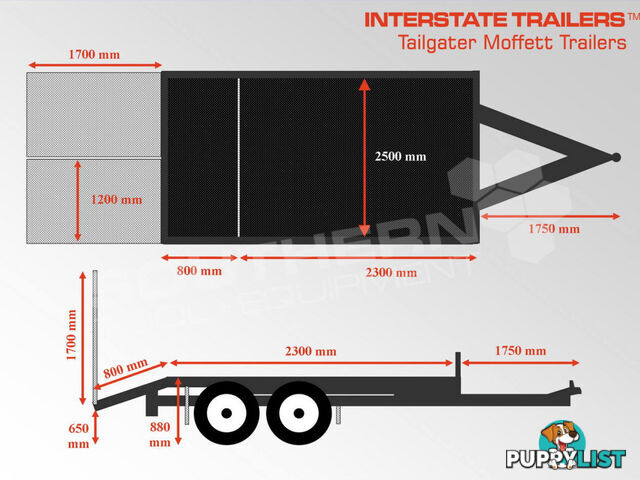 4.5 TON Custom build Moffett Forklifts Trailers Tailgater Plant Trailers