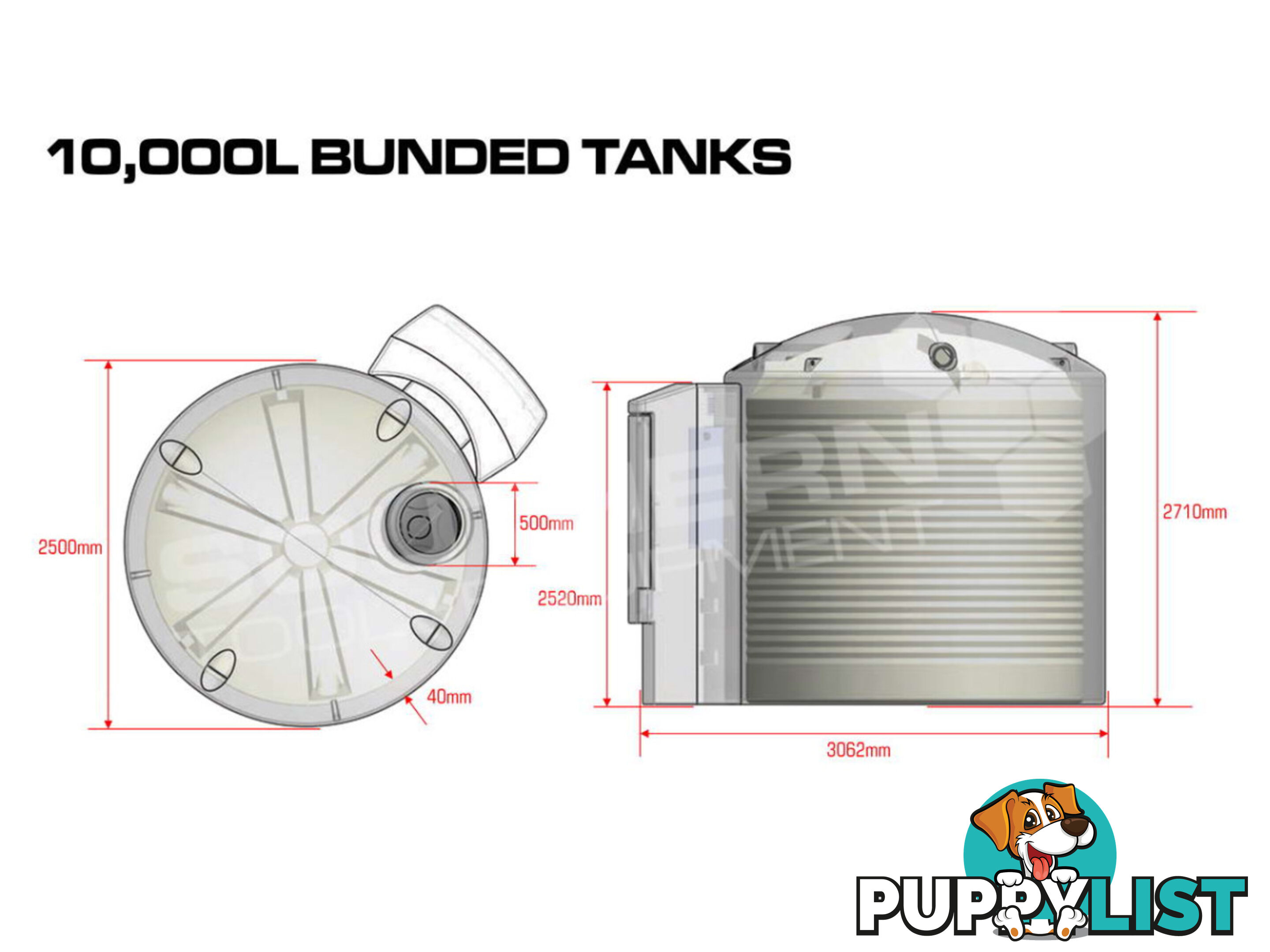 10,000L Diesel Fuel Tank fully bunded fuel storage station