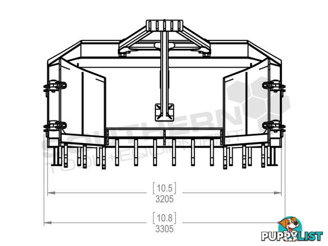 Heavy Duty Caterpillar D5M D6M Dozer Bi-Folding Stick Rake 