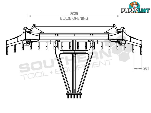 Heavy Duty Caterpillar D5M D6M Dozer Bi-Folding Stick Rake 