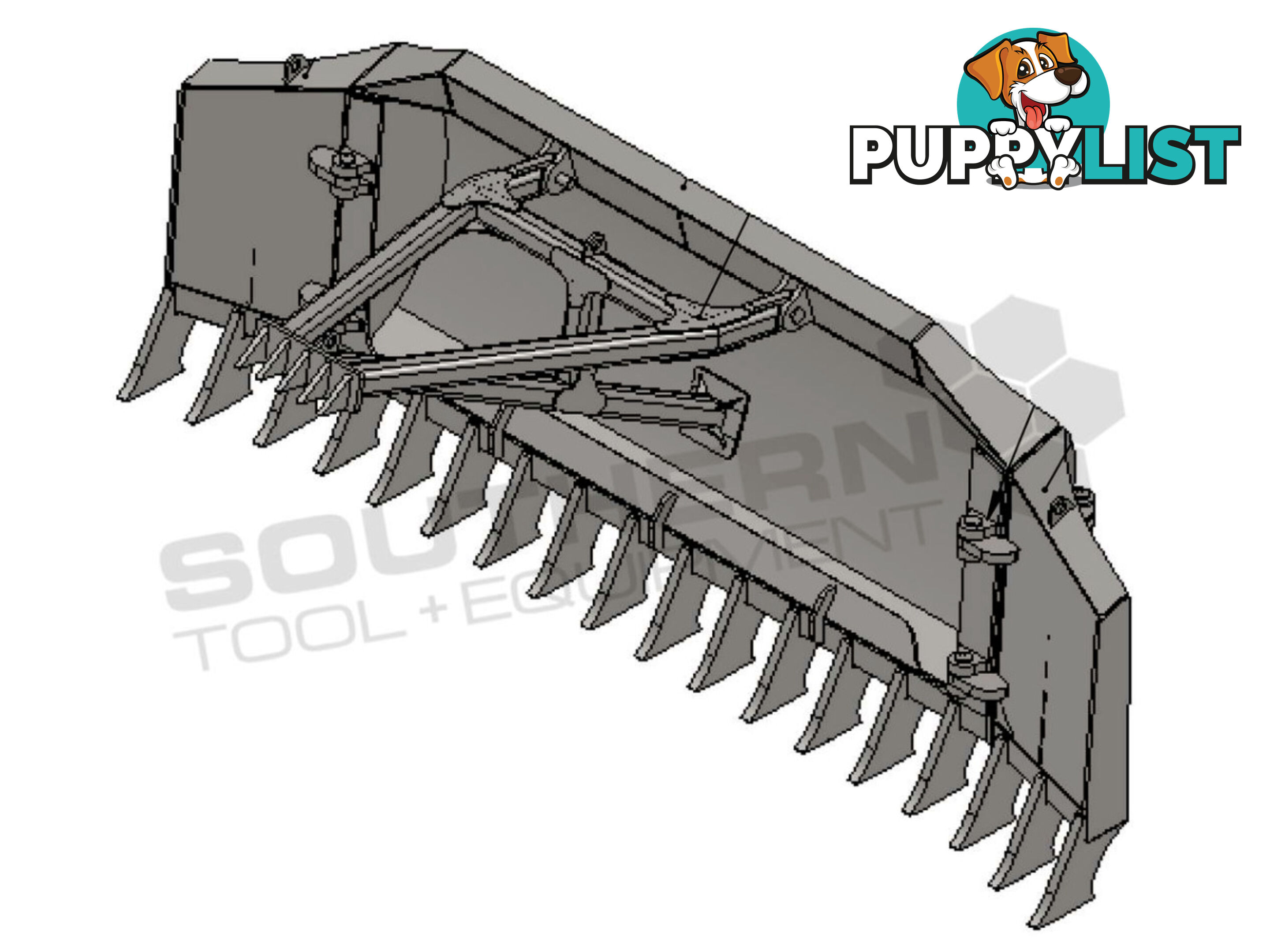 Heavy Duty Caterpillar D5M D6M Dozer Bi-Folding Stick Rake 