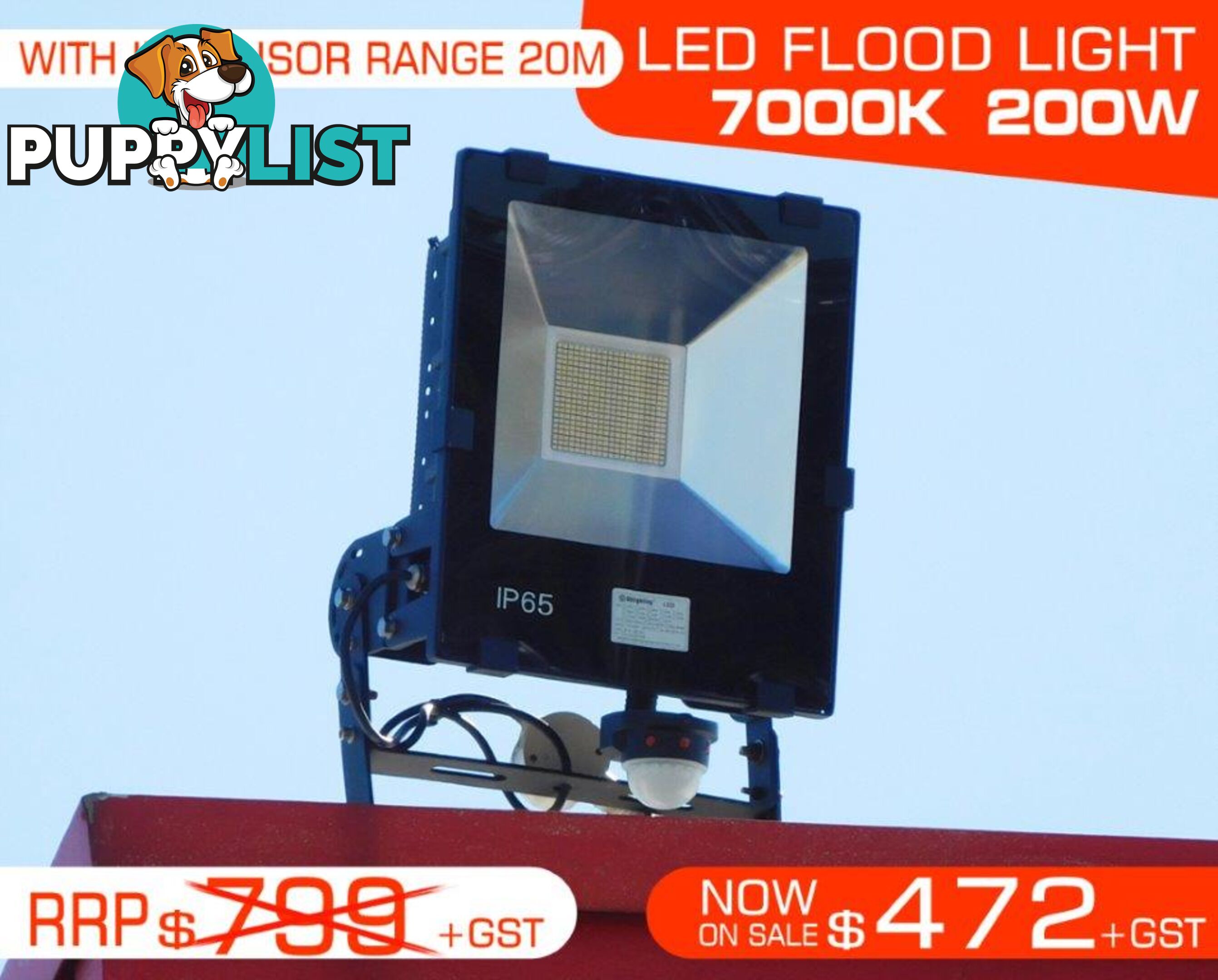 200W IP65 Water proof LED FLOOD Light - 7000k. 240V/50Hz. 