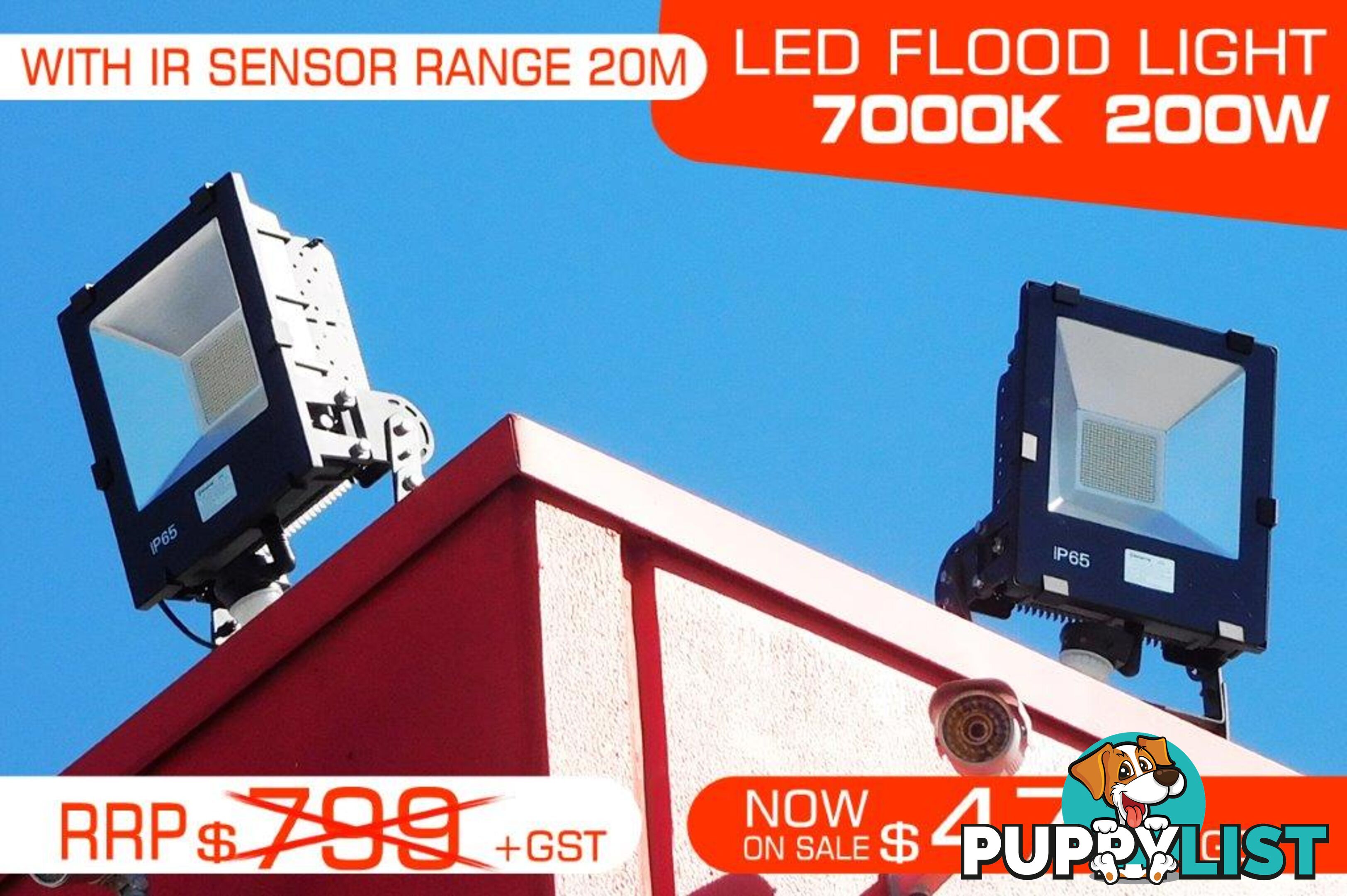 200W IP65 Water proof LED FLOOD Light - 7000k. 240V/50Hz. 