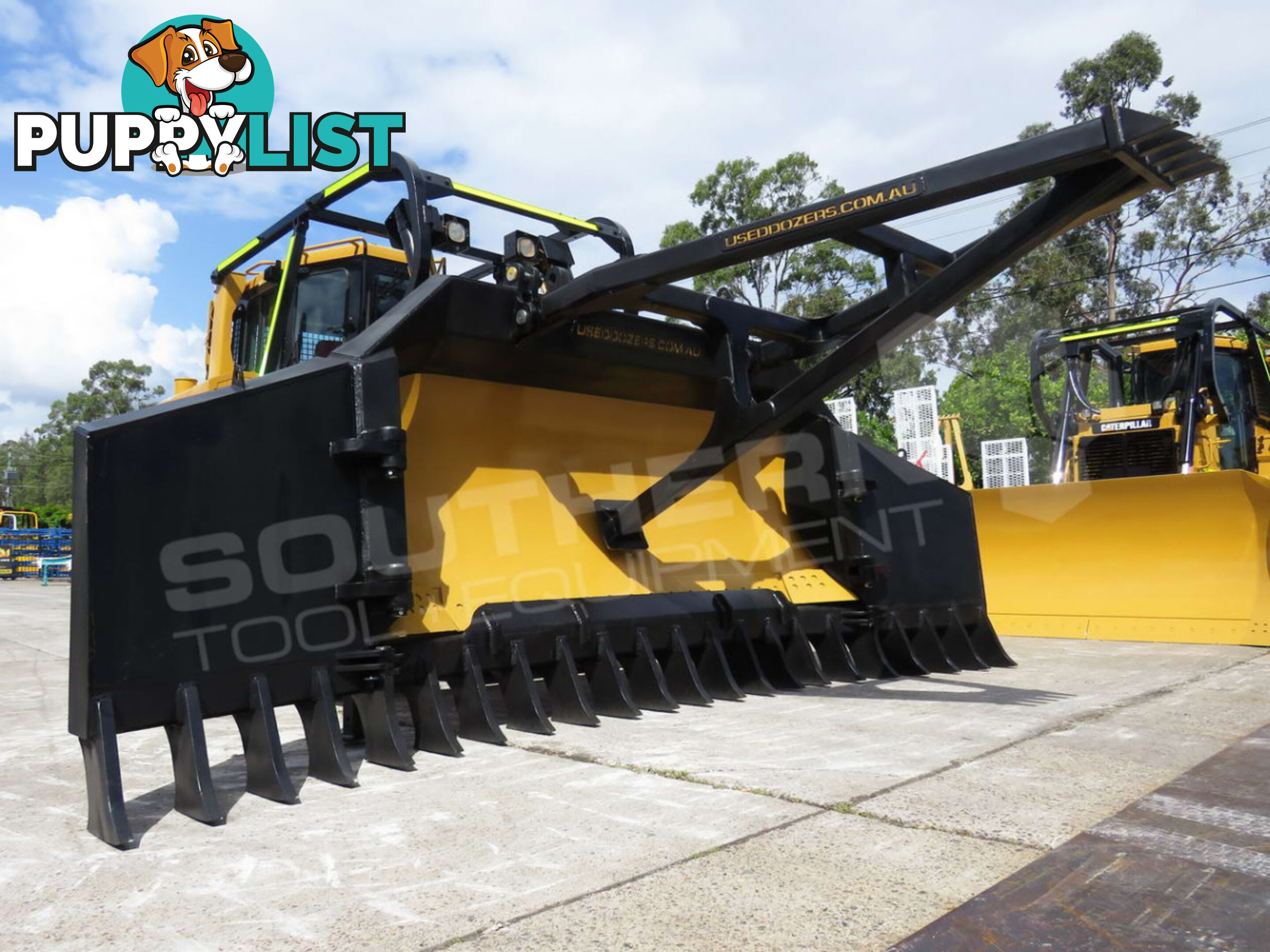 Heavy Duty Caterpillar D6T D6R Dozer Bi-Folding Stick Rake 