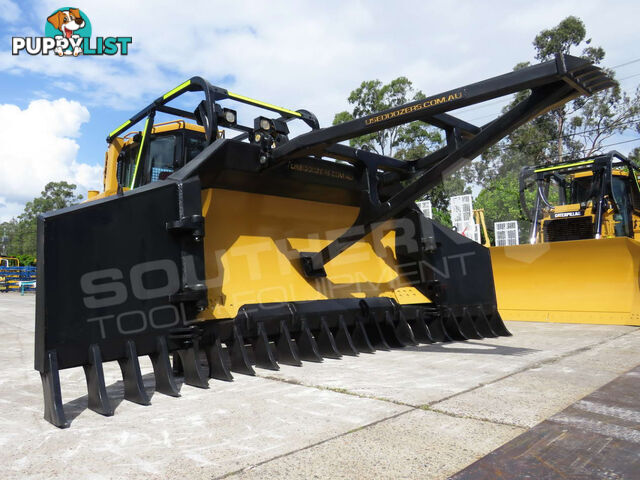 Heavy Duty Caterpillar D6T D6R Dozer Bi-Folding Stick Rake 