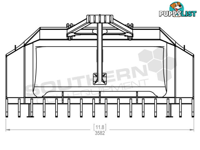 Heavy Duty Caterpillar D4K D5K Bi-Folding Stick Rake