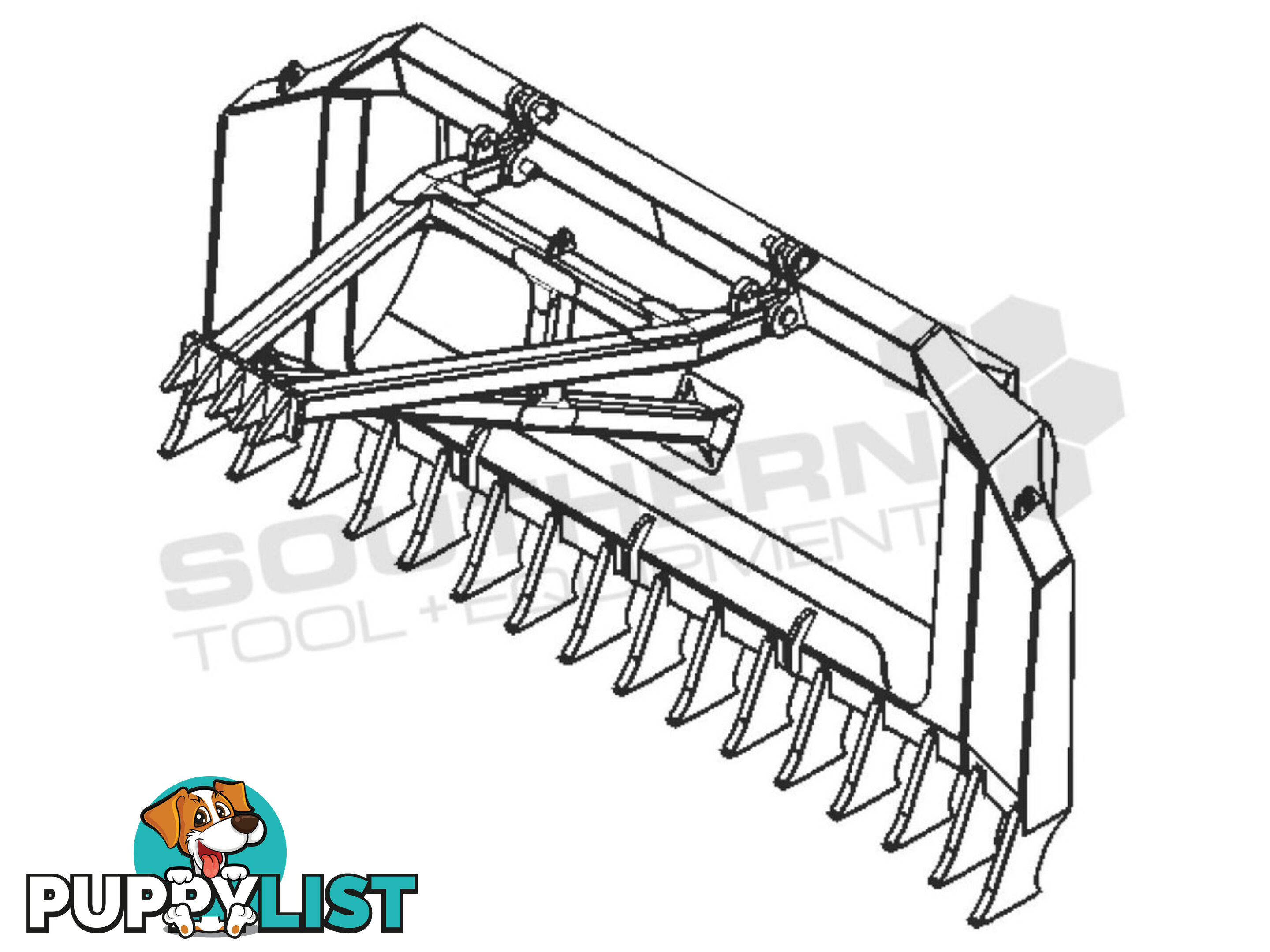 Heavy Duty Caterpillar D4K D5K Bi-Folding Stick Rake