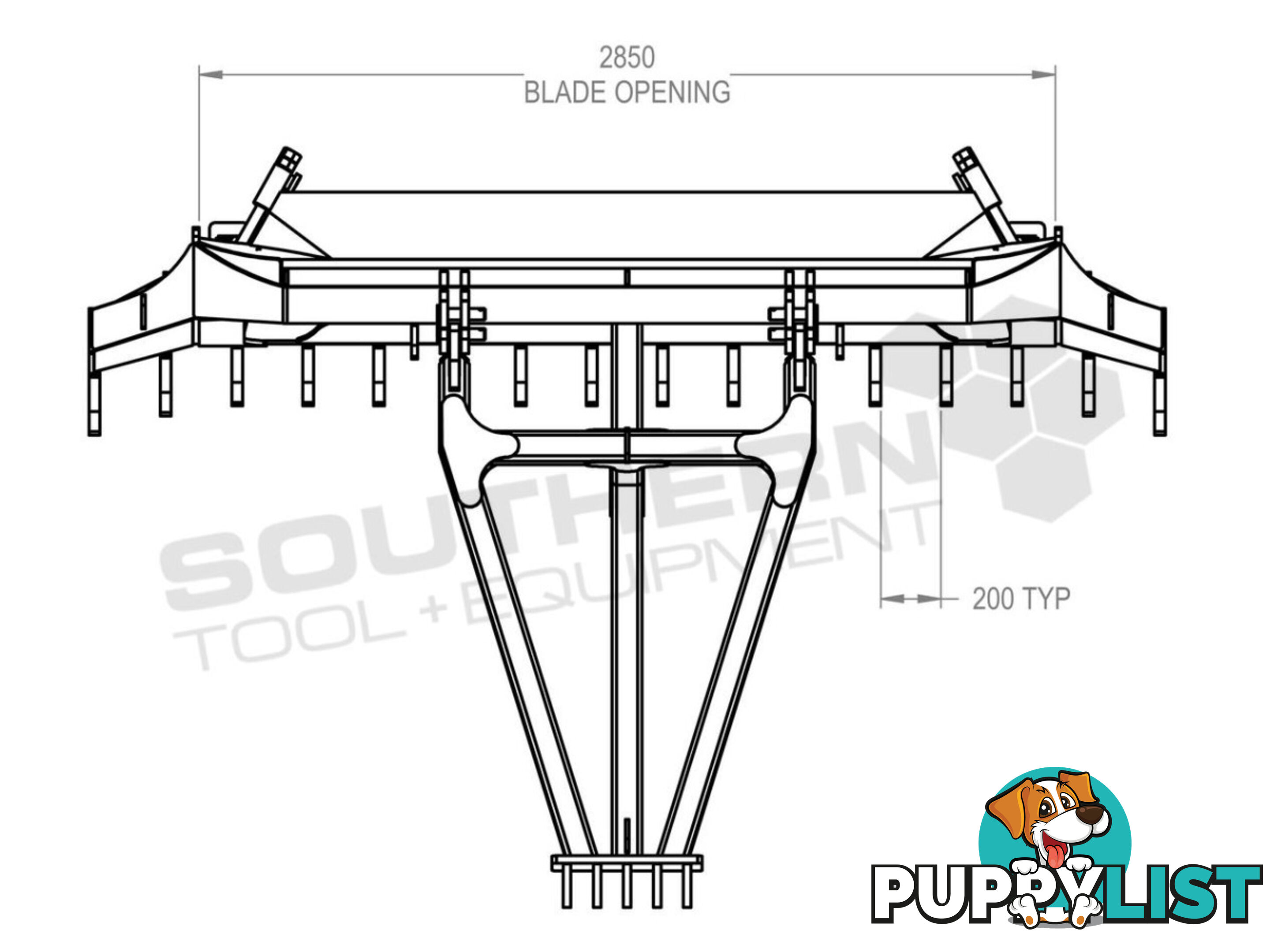 Heavy Duty Caterpillar D4K D5K Bi-Folding Stick Rake