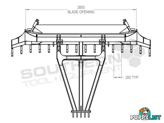 Heavy Duty Caterpillar D4K D5K Bi-Folding Stick Rake