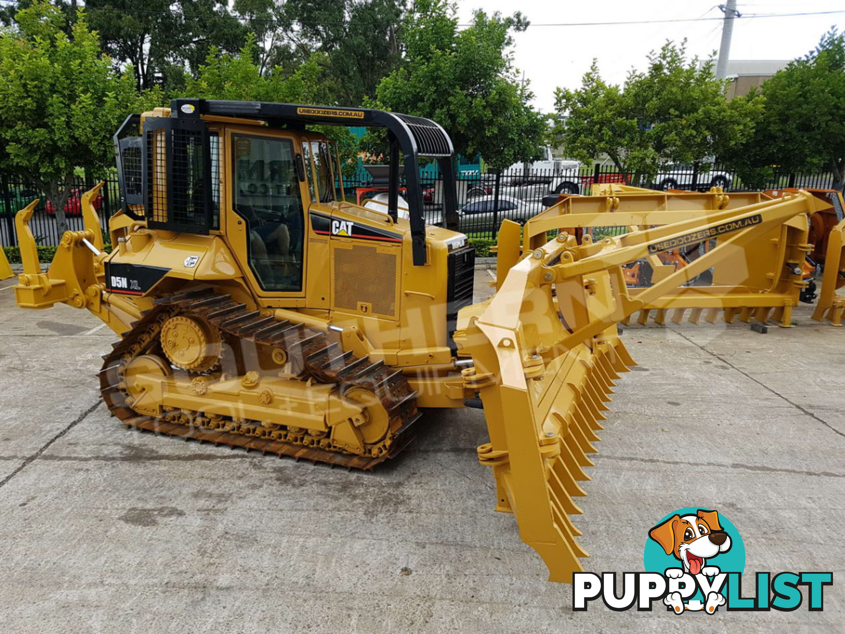 Caterpillar D5N XL Bulldozer with Drive in Stick Rake & Tree Spear 