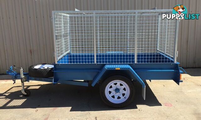 KESSNER TRAILES 7X4 HEAVY DUTY SINGLE AXLE BOX TRAILER WITH GALVANISED CAGE