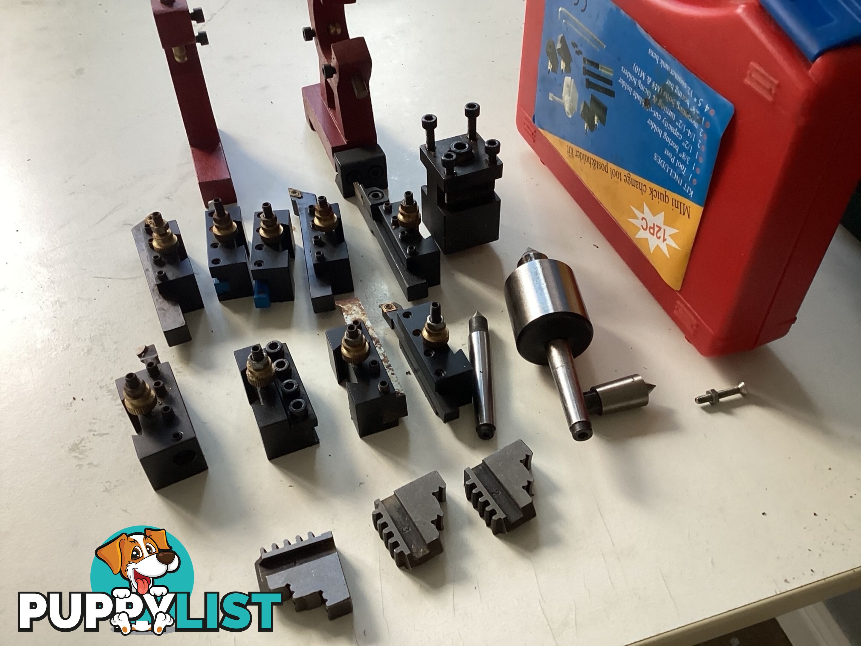 bench lathe with 3 jaw chuck and vertical milling attatchment.