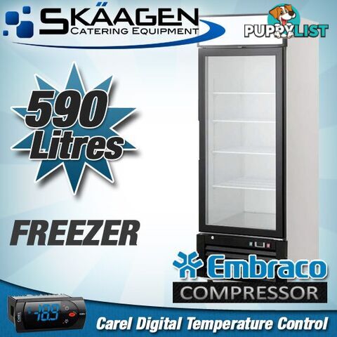 Unused Single Glass Door Display Freezer 590L - BCF01-GL