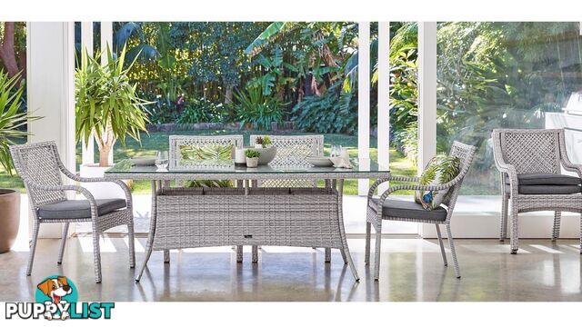 Glass Topped Outdoor Dining Table