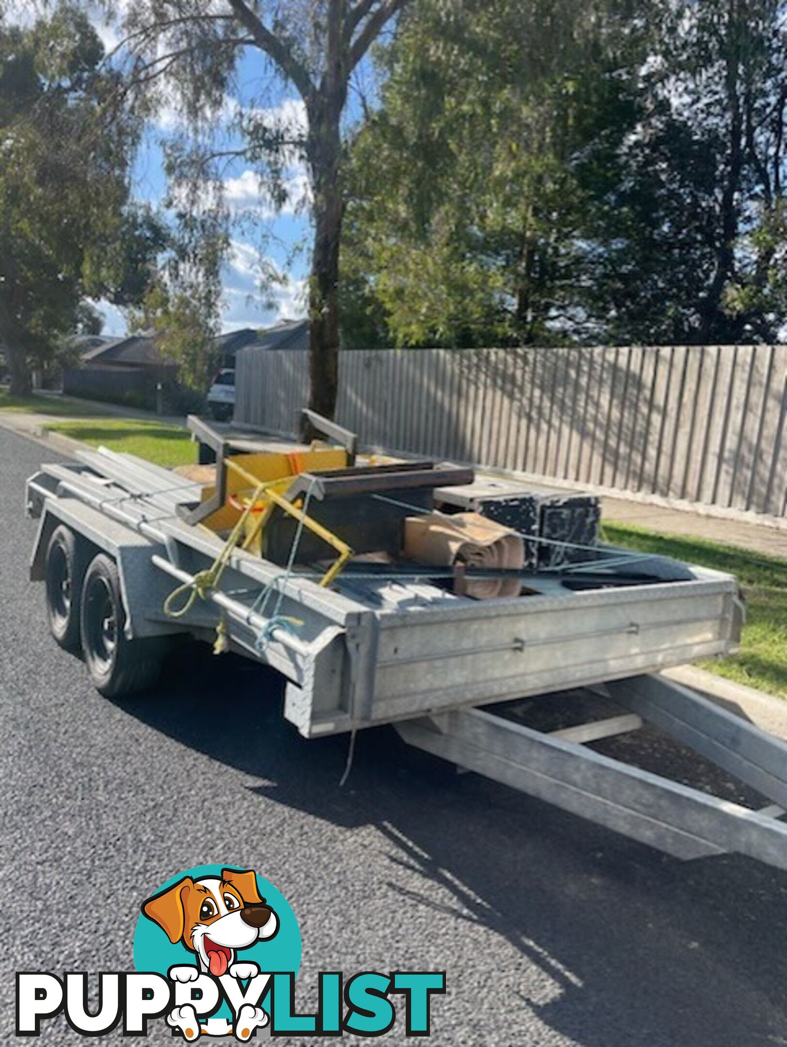 Galvanised Tandom Trailer with Stage