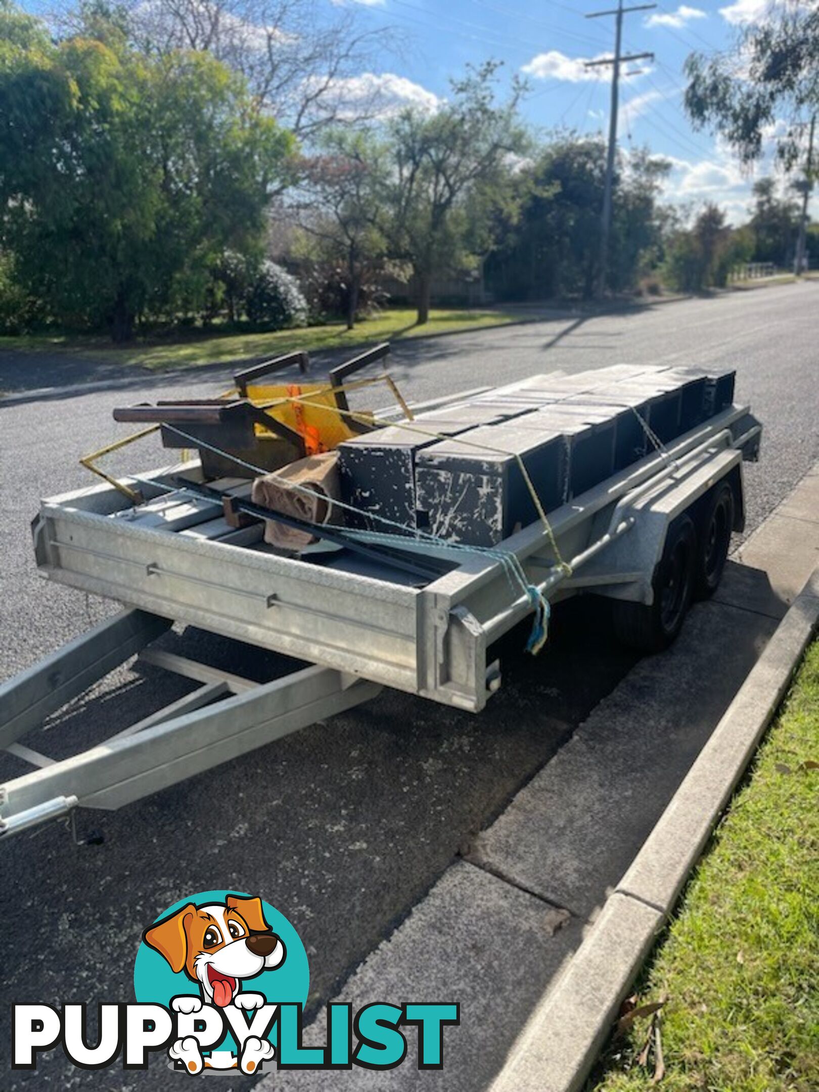 Galvanised Tandom Trailer with Stage