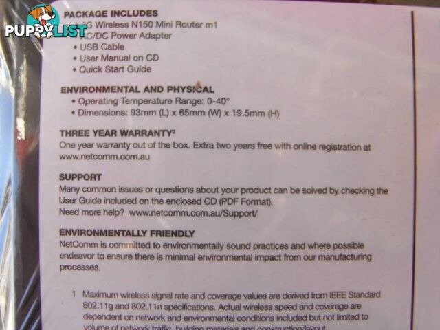 NEW NetComm 3GM1Wn 3G Wireless N150 Mini Router m1 .RRP- $139.95