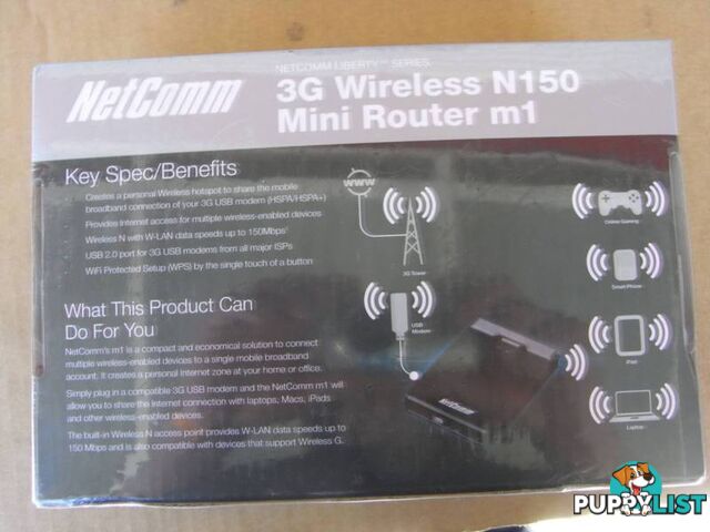 NEW NetComm 3GM1Wn 3G Wireless N150 Mini Router m1 .RRP- $139.95