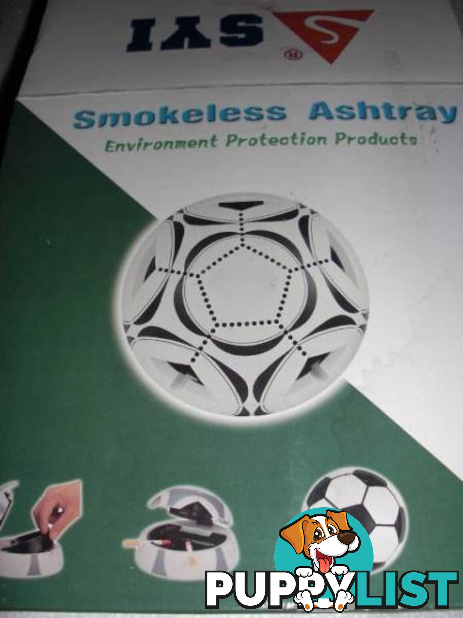 fifa soccer ball smokless ash tray sensors activate filtered fan