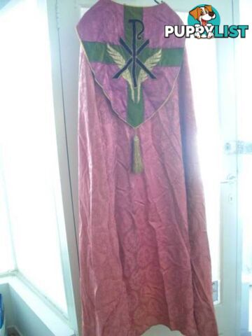 ANTIQUE SILK BROCADE CAPE XP Priest Vestments Church ANTIQUE BRO