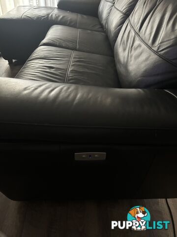 Black Leather Chaise Lounge