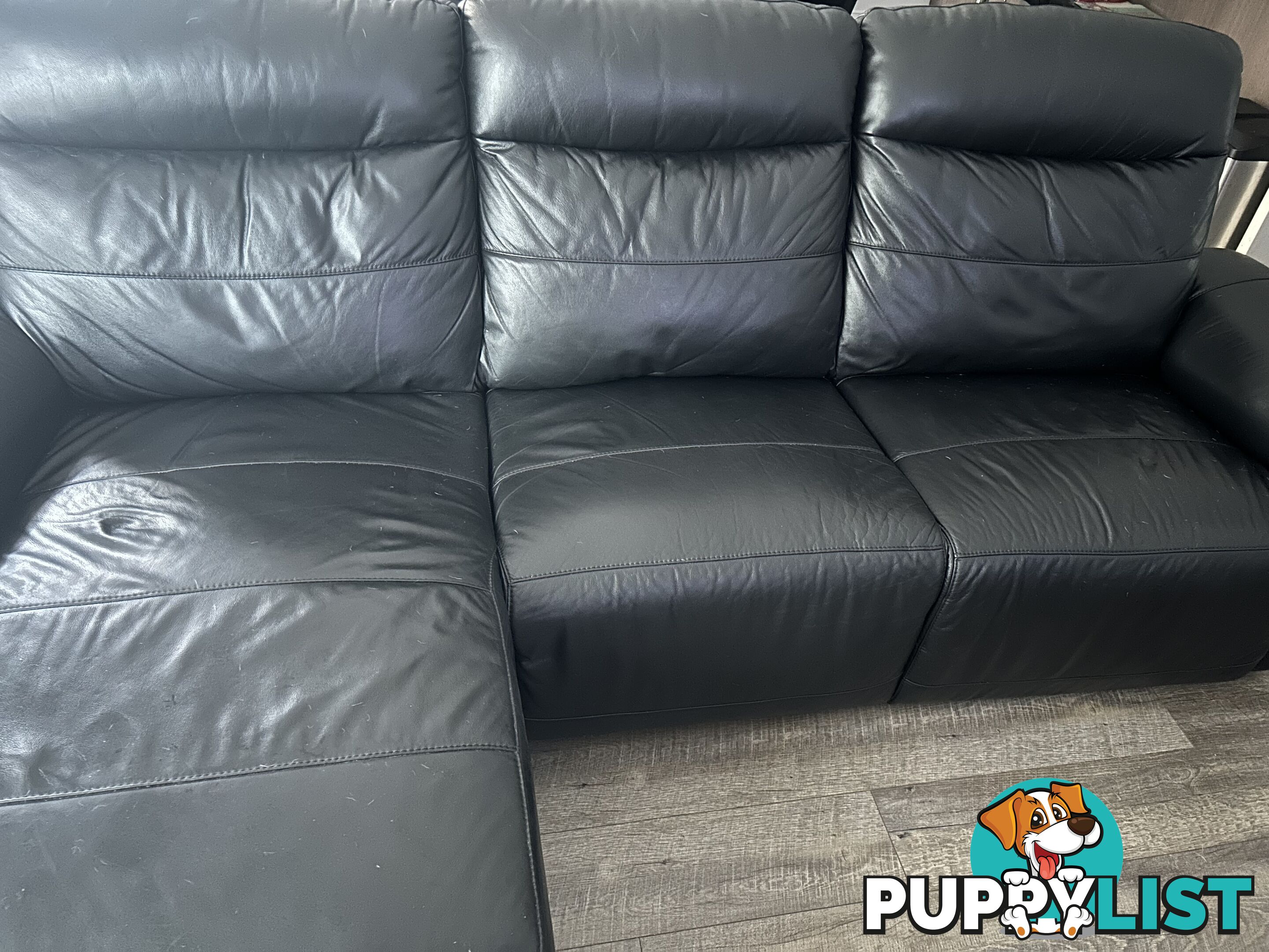 Black Leather Chaise Lounge