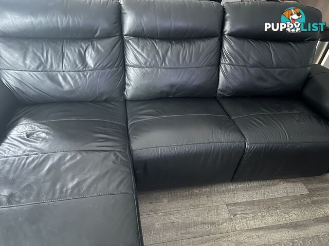 Black Leather Chaise Lounge