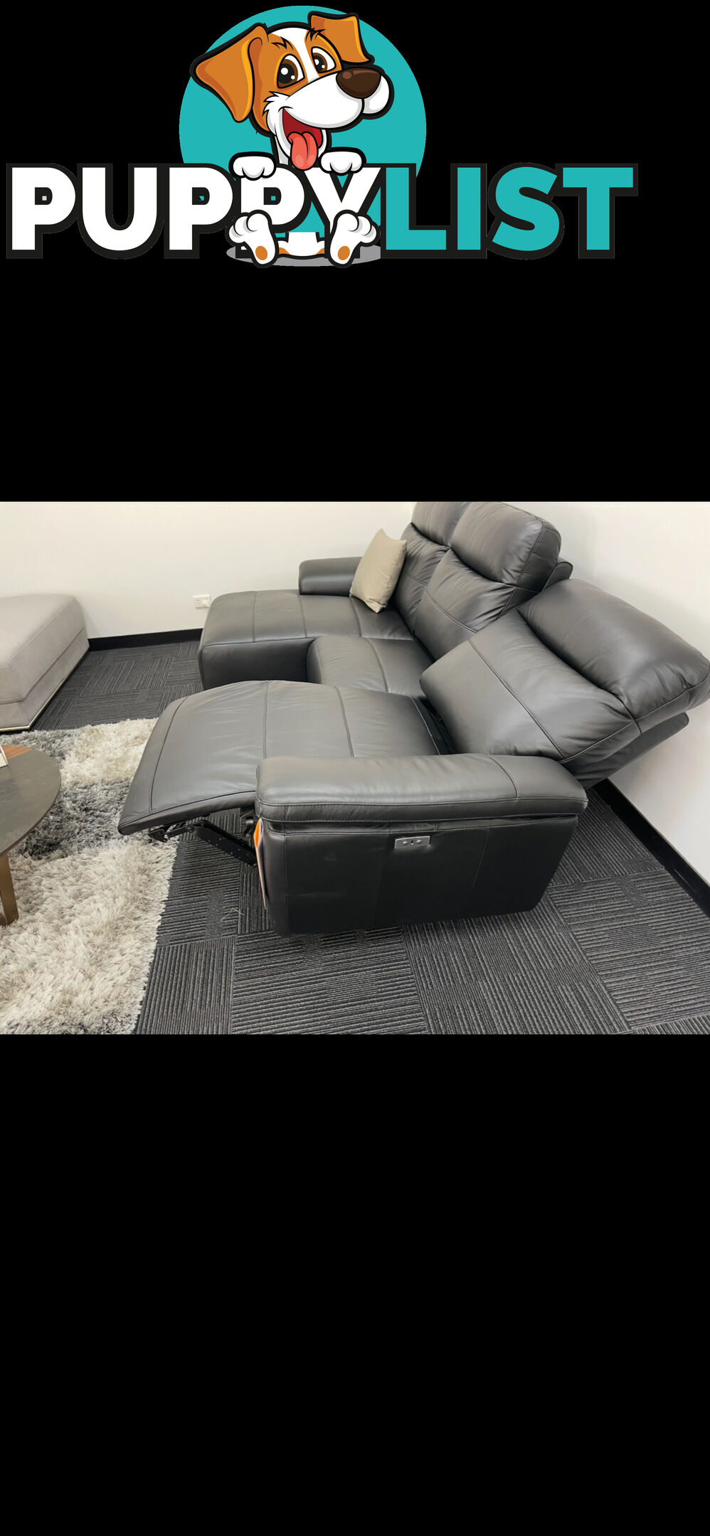 Black Leather Chaise Lounge