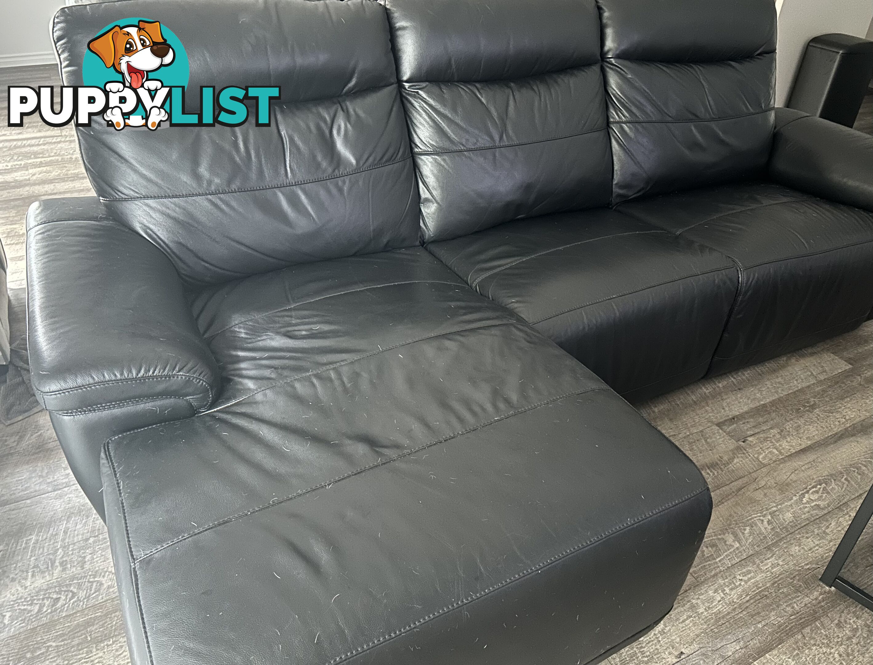 Black Leather Chaise Lounge