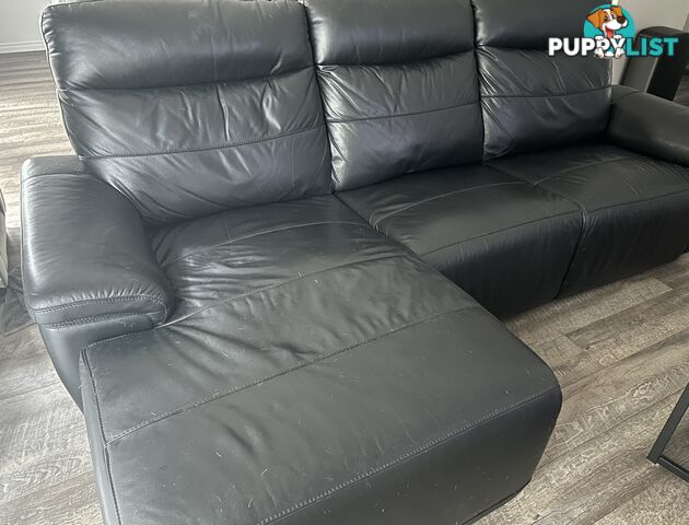 Black Leather Chaise Lounge