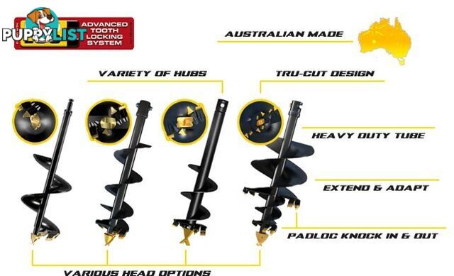 DIGGA MINI LOADER AUGER DRIVE SUIT DINGO, VERMEER, KANGA, BOXER Auger Attachments