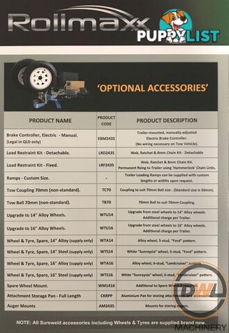 Sureweld Tag Tag/Plant(with ramps) Trailer