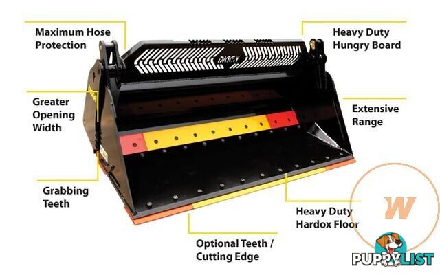 DIGGA 4 IN 1 ROCK GRAPPLE GP BUCKETS Bucket-GP Attachments