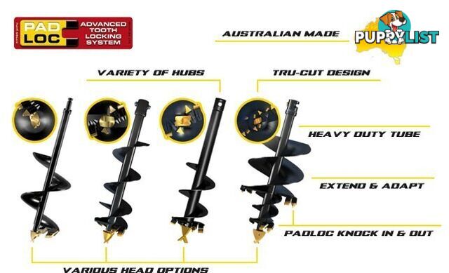 DIGGA MINI LOADER AUGER DRIVE SUIT DINGO, VERMEER, KANGA, BOXER Auger Attachments